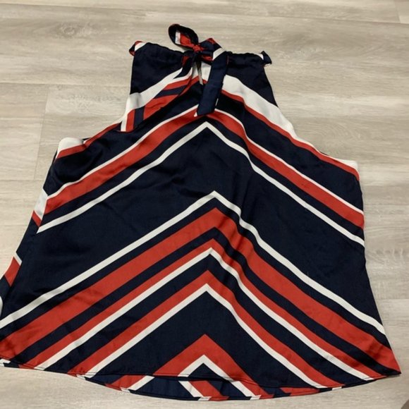 Chaps Red White Blue Halter Top Blouse XLP - Picture 8 of 8